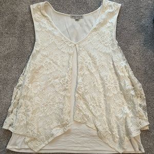 Women’s cream laced top